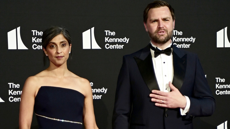 Usha and J.D. Vance pose at The Kennedy Center