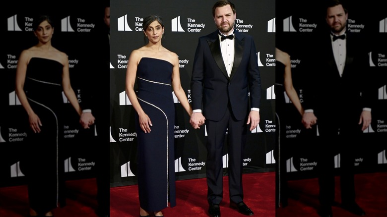 Usha and JD Vance wearing black