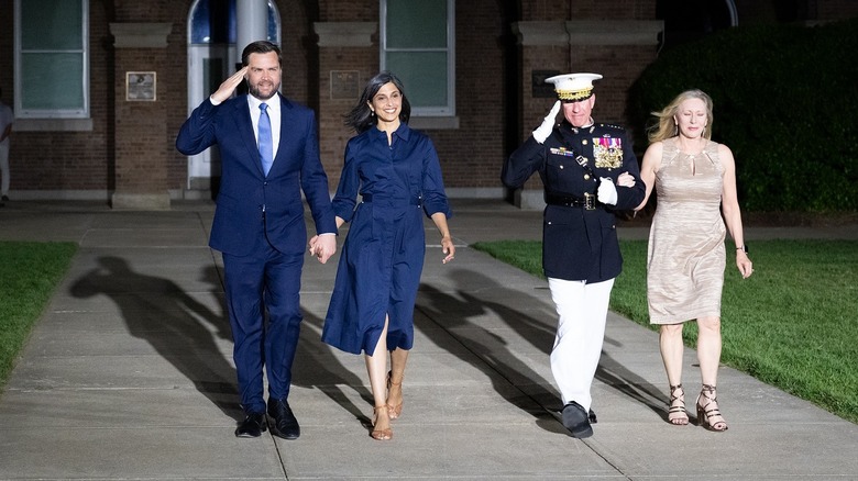 JD Vance and Usha Vance wearing navy blue