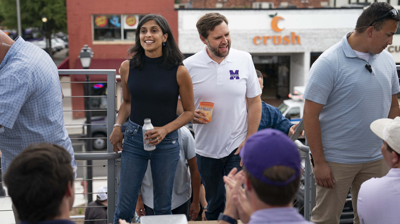 Usha Vance wearing jeans and a black top