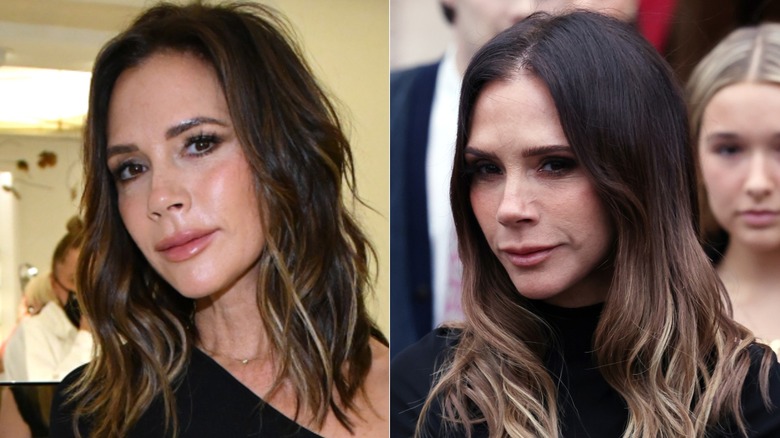 L: Victoria Beckham attends as Bergdorf Goodman Celebrates Victoria Beckham Beauty at Bergdorf Goodman on October 14, 2021 / R: