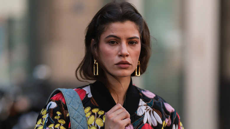 Woman with dark brown hair