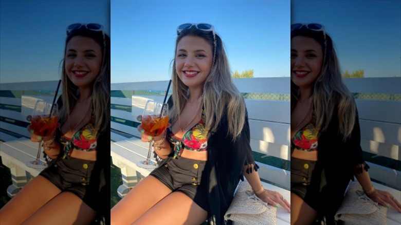 bikini top paired with shorts