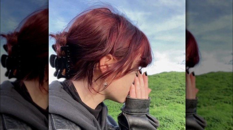 Cherry cola covered hair 