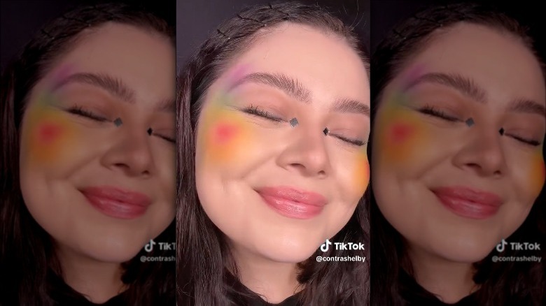 Person wearing watercolor blush