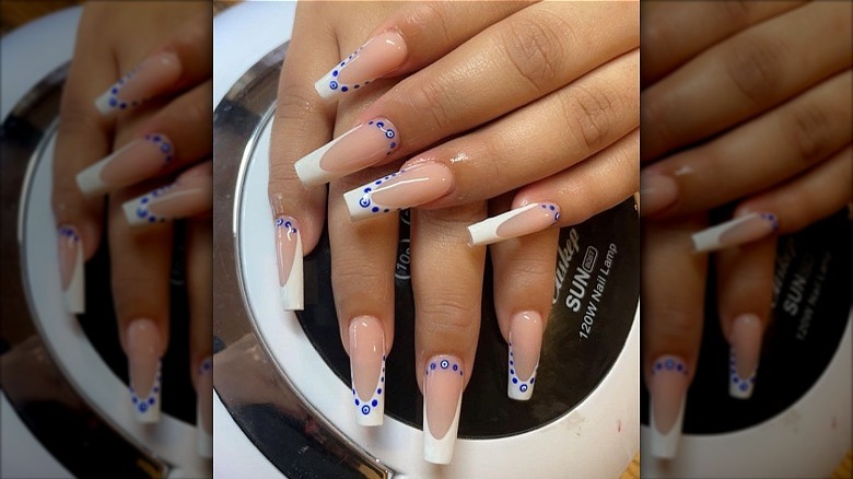 Evil eye French nails