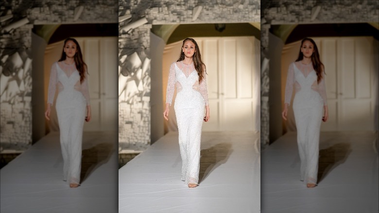 Wedding dress with cutouts 