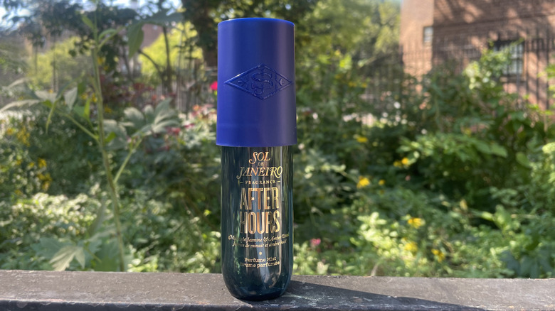 Sol De Janeiro After Hours perfume mist on ledge
