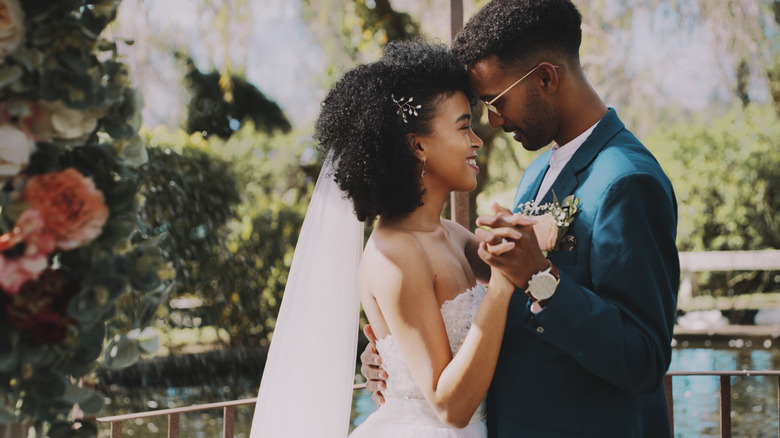 Happy newlywed couple