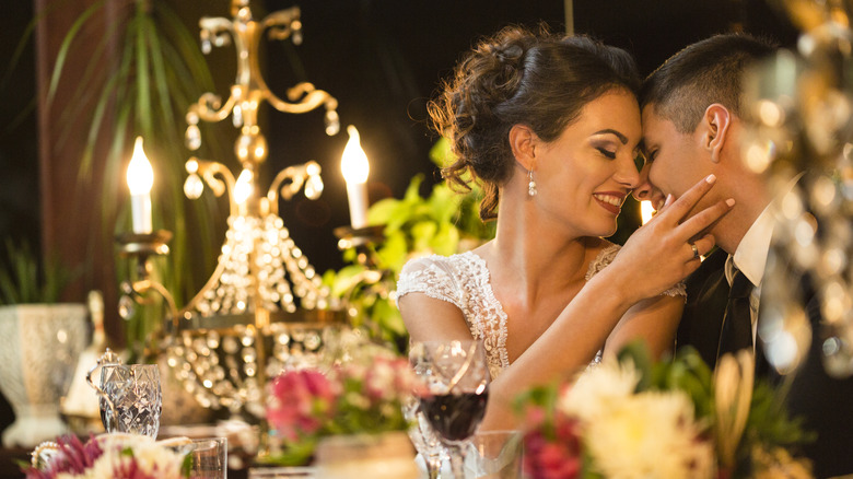 Bride and groom at their reception