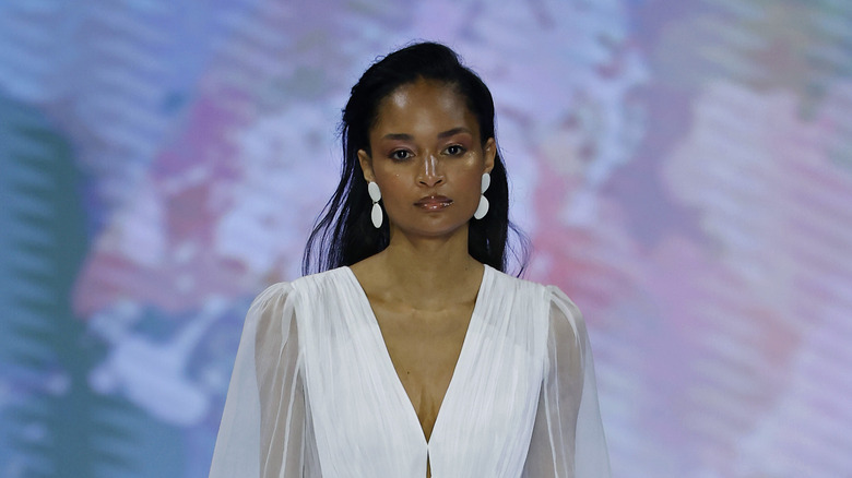 Model with pink eyeshadow