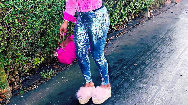 Sparkly skinny jeans