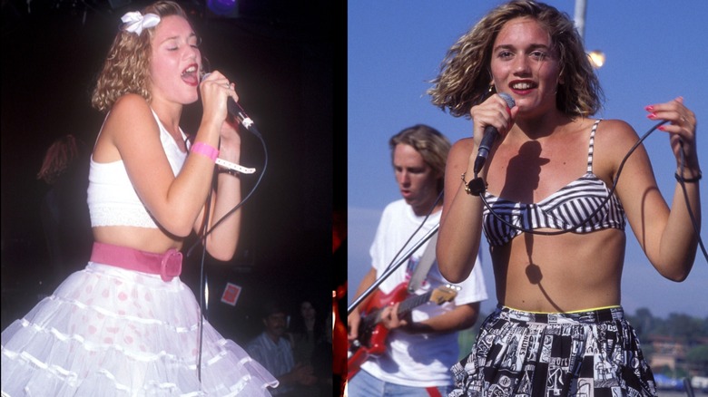 Gwen Stefani singing at the beach