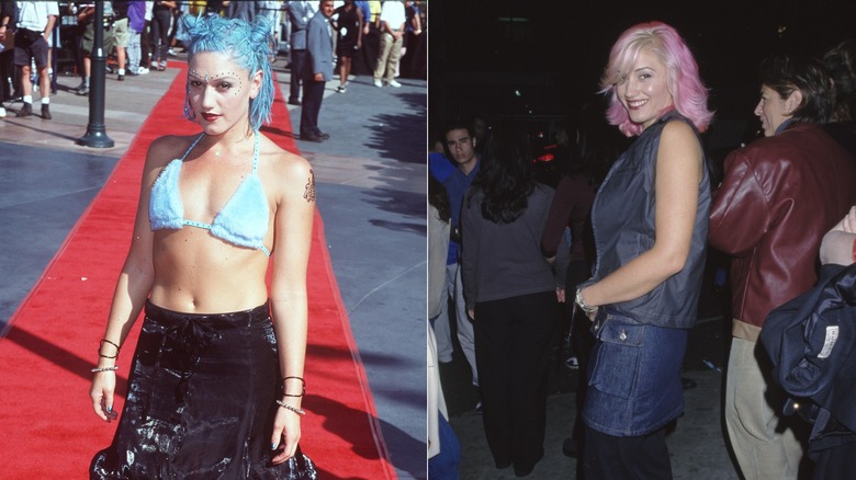 Gwen Stefani with blue and pink hair