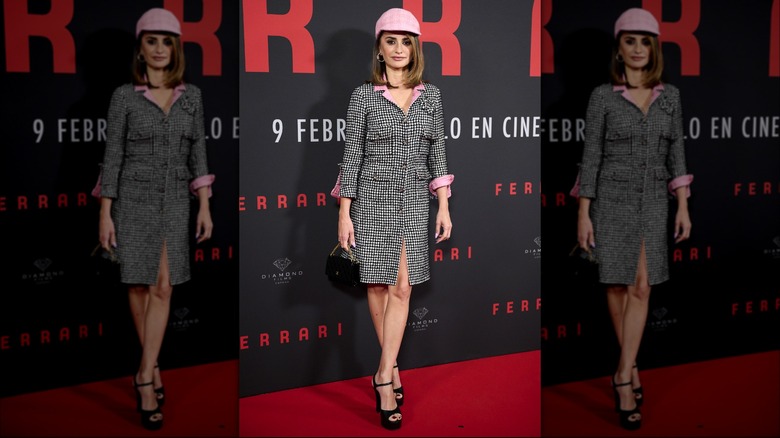 Penelope Cruz in houndstooth dress