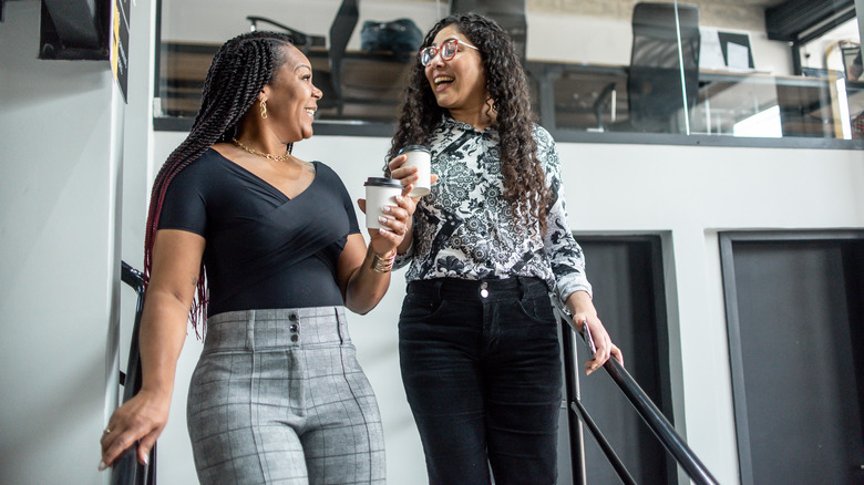 Women talking at work 