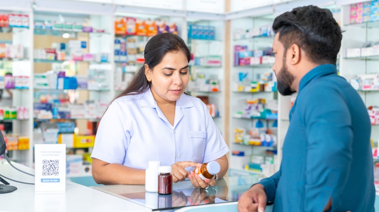 reading medicine label