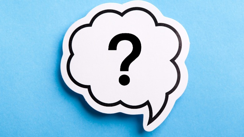 Thought bubble with question mark