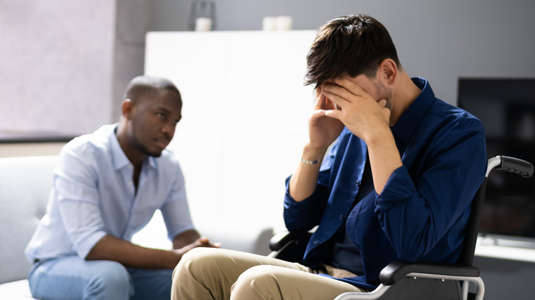 A couple having a disagreement