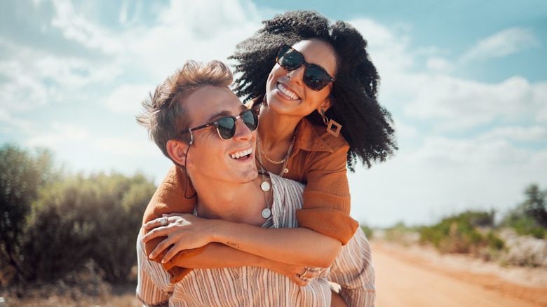 Happy couple outdoors