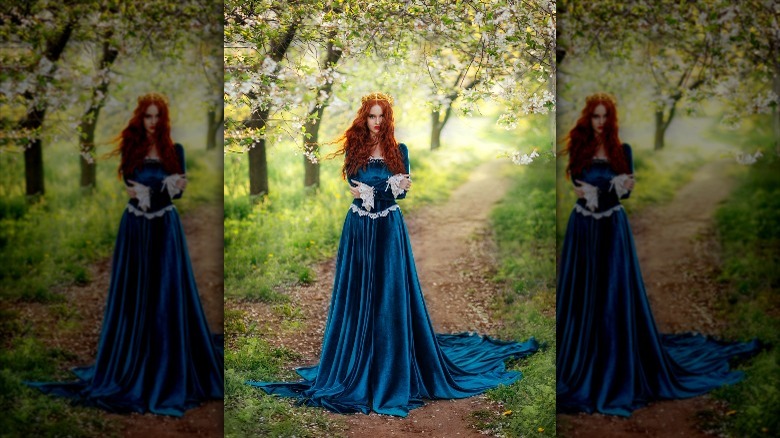 Long blue gown