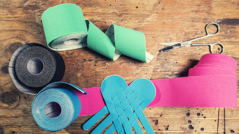 Rolls of KT Tape of different colors