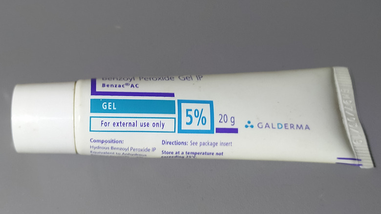 Tube of benzoyl peroxide