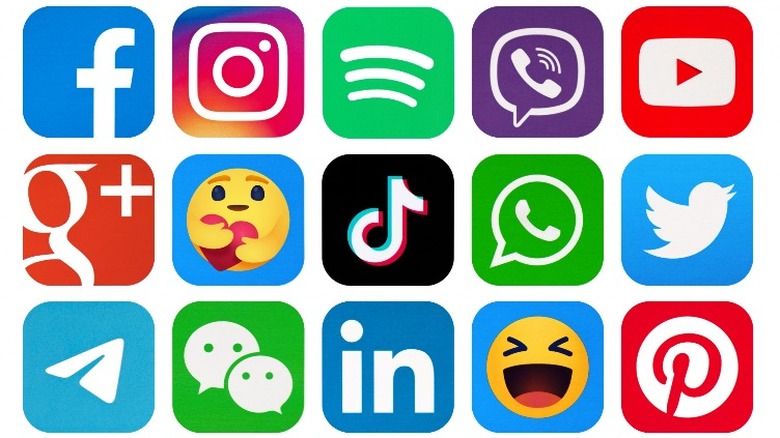 Social media app icons