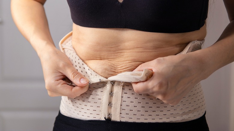 woman wearing a waist trainer