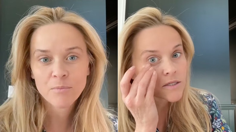 Reese Witherspoon sharing her skincare routine