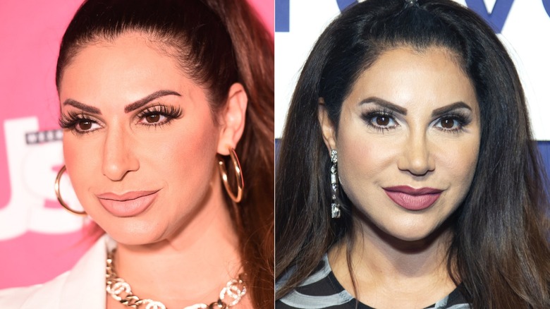 Jennifer Aydin with false eyelashes before and after her nose job