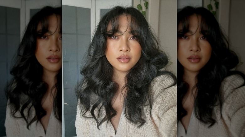 butterfly haircut selfie