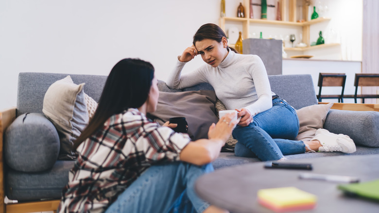 two sisters talking