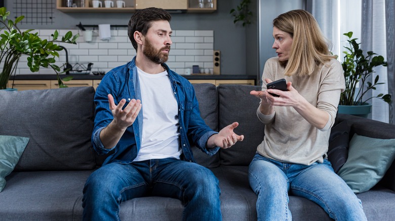 woman arguing with boyfriend