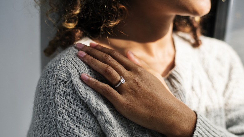 woman with ring on hand