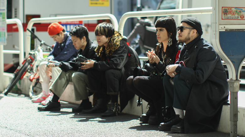 Group of people sitting outside