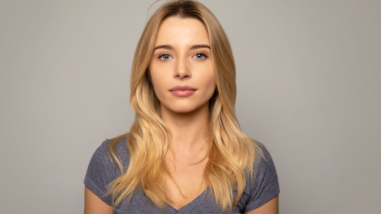 woman with long Sombré hair color