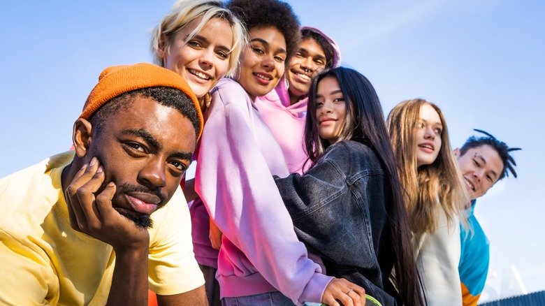 Diverse group of friends