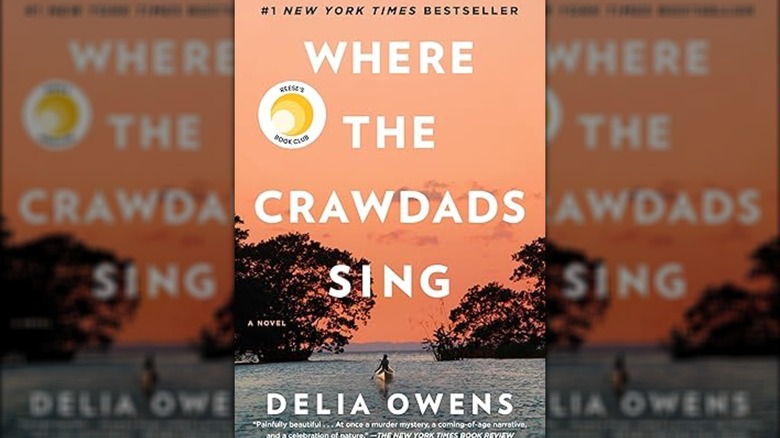 The book cover of "Where the Crawdads Sing" by Delia Owens with a Reese's Book Club sticker