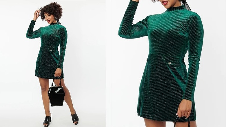 green velvet dress