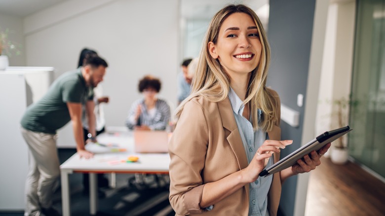 Happy child-free career woman