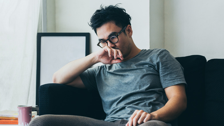 man contemplating something 