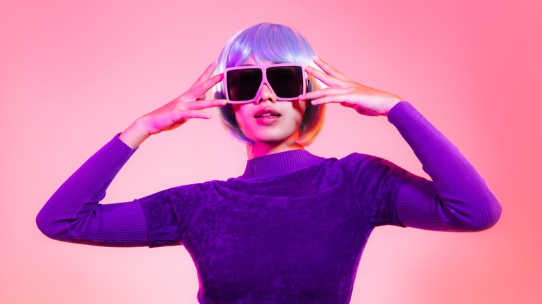 woman with purple hair