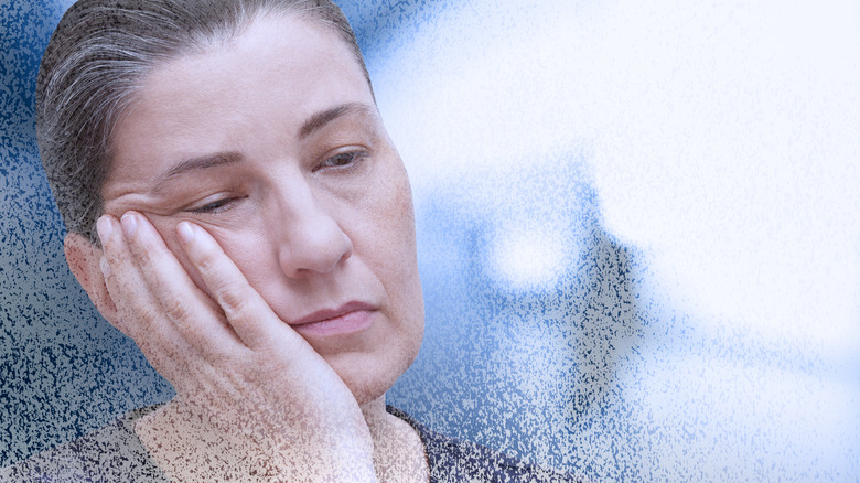 anemic woman with pale lips