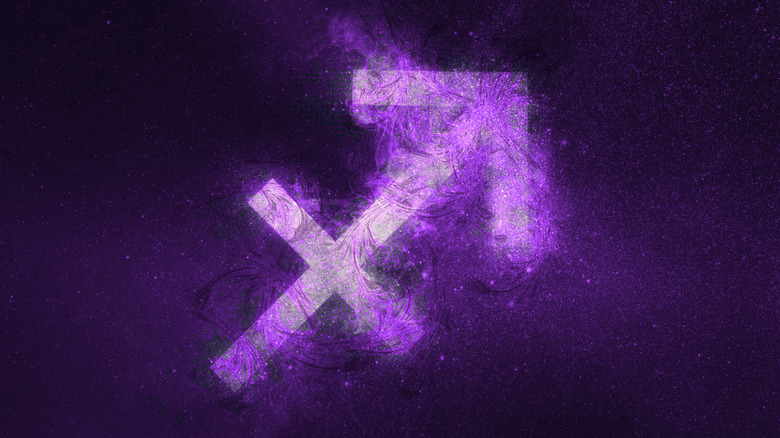 Sagittarius symbol against the night sky