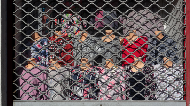 Shuttered clothing store