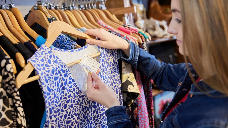 Woman clothes shopping