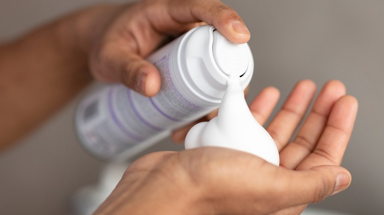 body wash product dispensed 