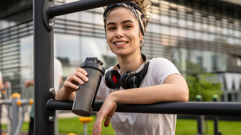 athlete taking supplement