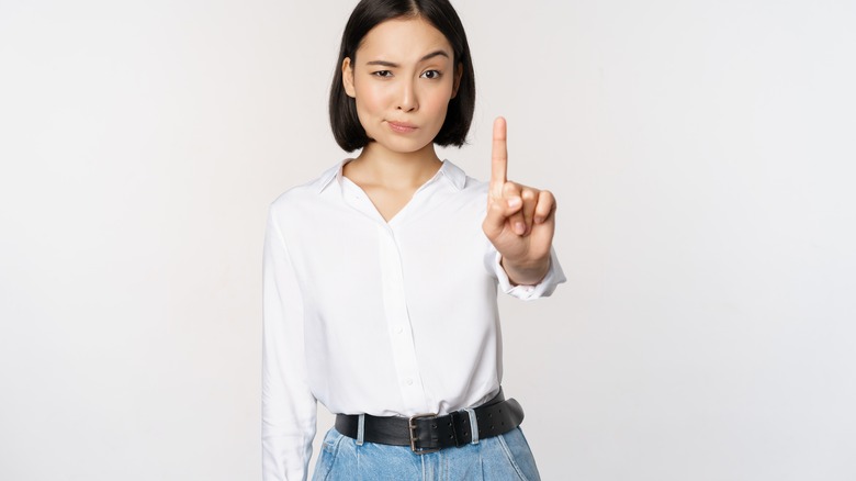 serious and confident woman